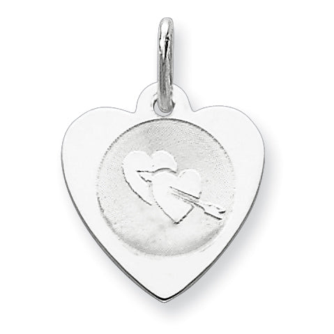 Sterling Silver Hearts Disc Charm