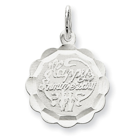 Sterling Silver Happy Anniversary Disc Charm