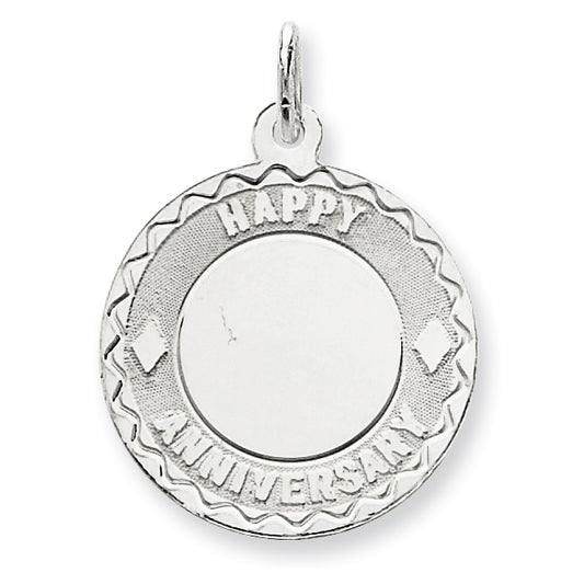 Sterling Silver Happy Anniversary Disc Charm