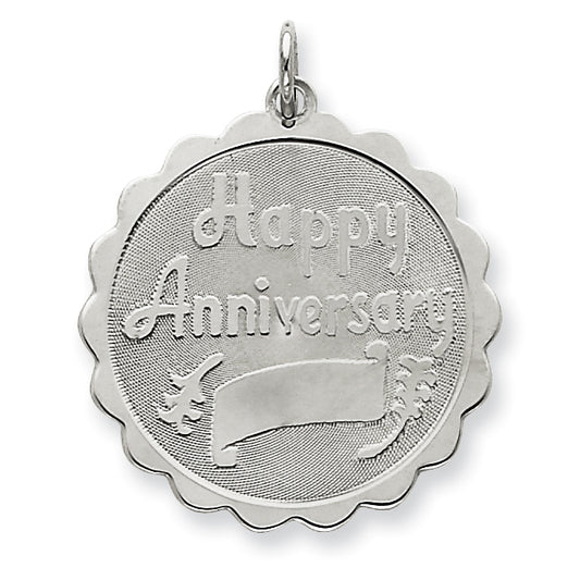 Sterling Silver Happy Anniversary Disc Charm