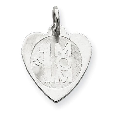 Sterling Silver #1 Mom Disc Charm