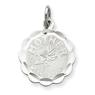 Sterling Silver Mother with Love Disc Charm