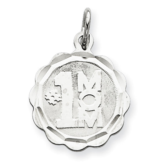 Sterling Silver #1 Mom Disc Charm