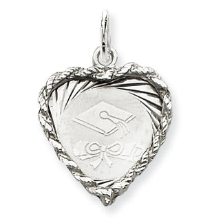 Sterling Silver Graduation Cap & Diploma Disc Charm