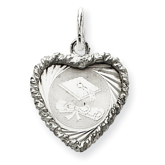 Sterling Silver Graduation Cap & Diploma Disc Charm