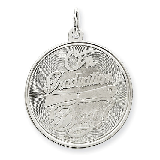 Sterling Silver On Graduation Day Disc Charm