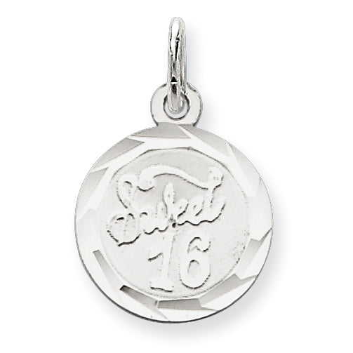 Sterling Silver Sweet Sixteen Disc Charm