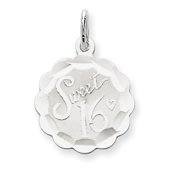 Sterling Silver Sweet Sixteen Disc Charm