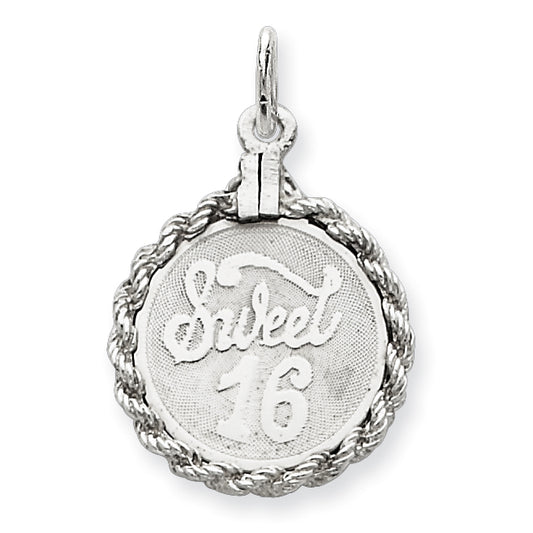 Sterling Silver Sweet Sixteen Disc Charm