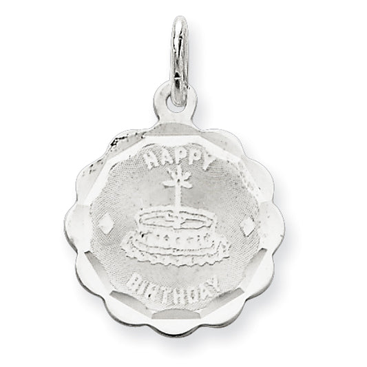 Sterling Silver Happy Birthday Disc Charm