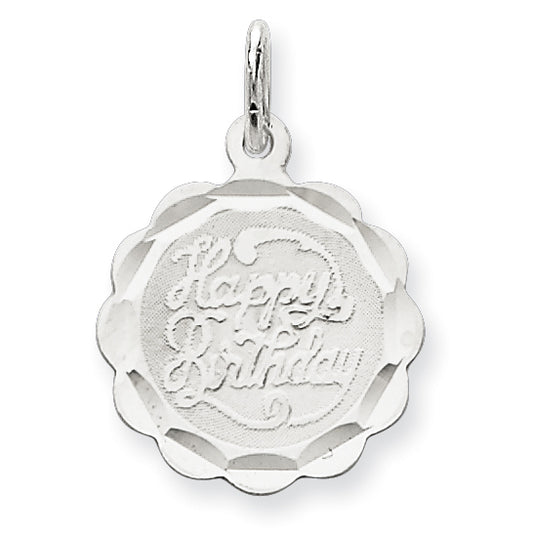 Sterling Silver Happy Birthday Disc Charm