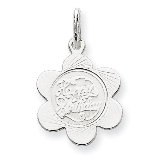 Sterling Silver Happy Birthday Disc Charm