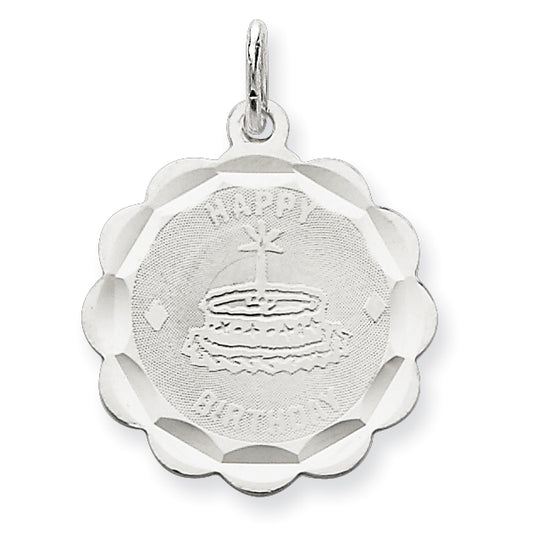 Sterling Silver Happy Birthday Disc Charm