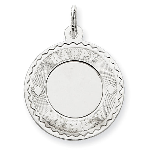 Sterling Silver Happy Birthday Disc Charm