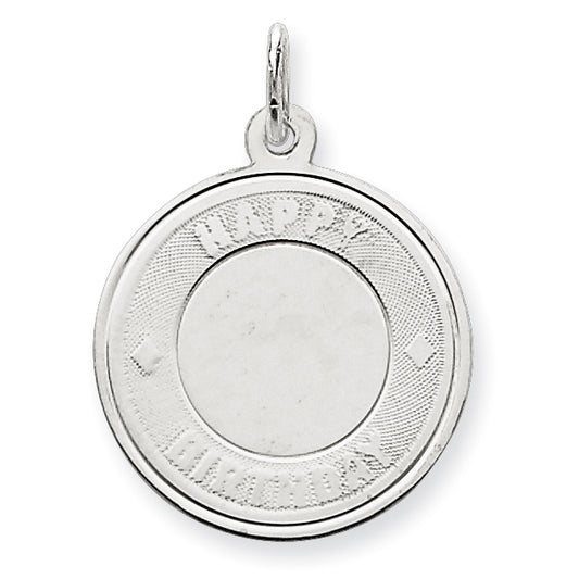 Sterling Silver Happy Birthday Disc Charm