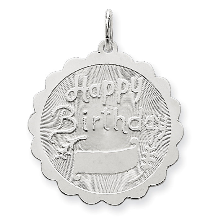 Sterling Silver Happy Birthday Disc Charm