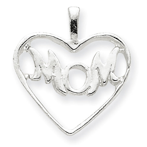 Sterling Silver Mom Heart Charm