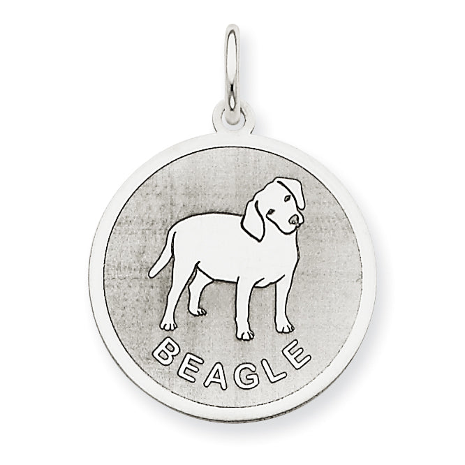 Sterling Silver Beagle Disc Charm