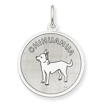 Sterling Silver Chihuahua Disc Charm