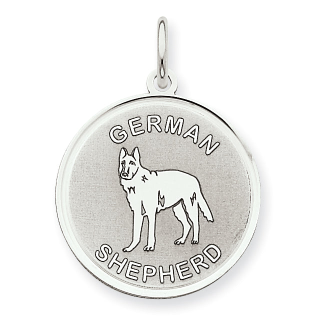 Sterling Silver German Shepherd Disc Charm