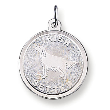 Sterling Silver Irish Setter Disc Charm