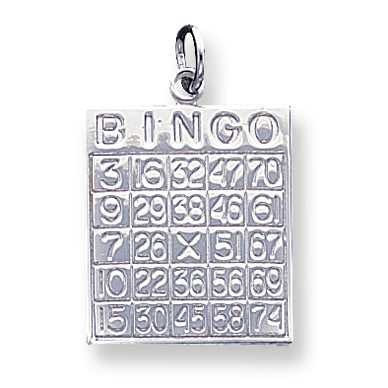 Sterling Silver Bingo Card Pendant