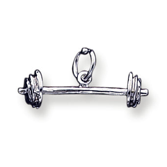 Sterling Silver Barbell Charm