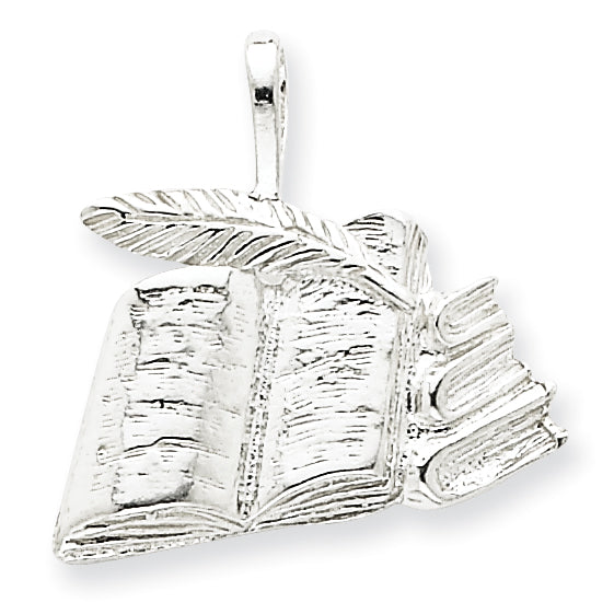 Sterling Silver Books with Quill Charm