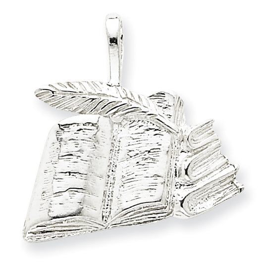 Sterling Silver Books with Quill Charm