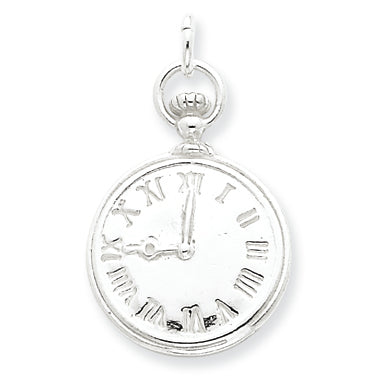 Sterling Silver Clock Charm