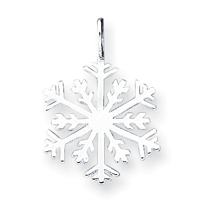 Sterling Silver D/C Satin Snowflake Charm