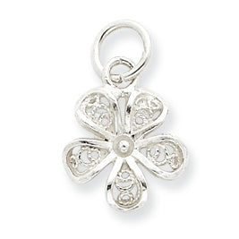 Sterling Silver Filigree Flower Charm