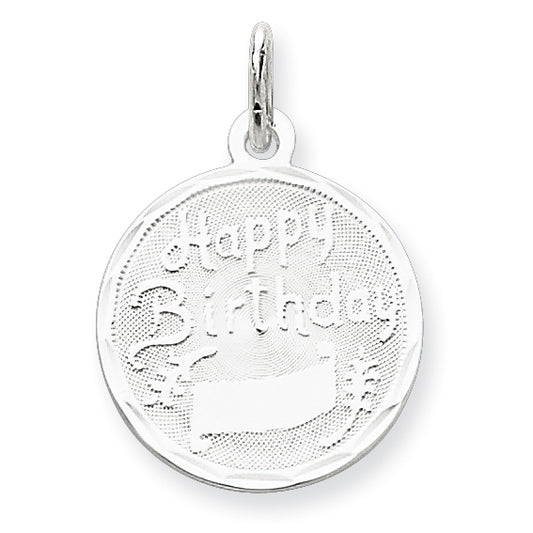 Sterling Silver Happy Birthday Disc Charm