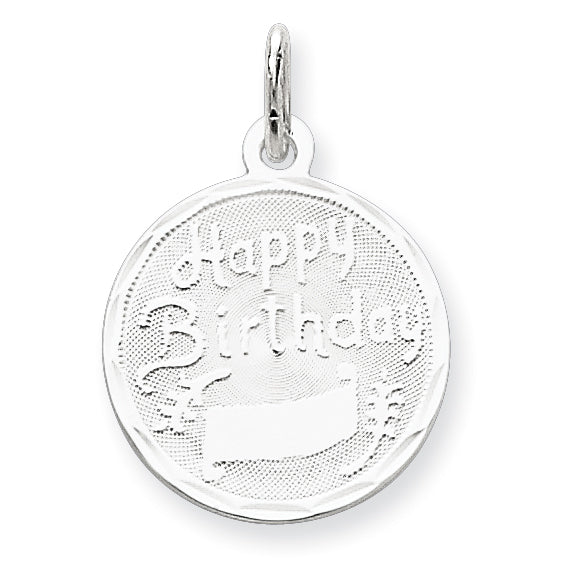 Sterling Silver Happy Birthday Disc Charm