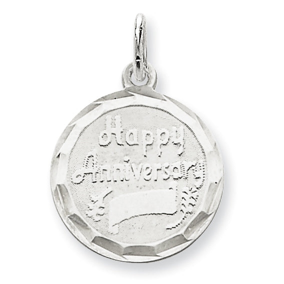 Sterling Silver Happy Anniversary Disc Charm