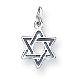 Sterling Silver Antiqued Star of David Charm