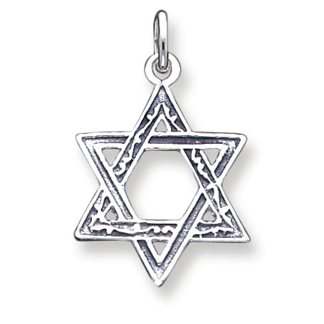 Sterling Silver Antiqued Star of David Charm