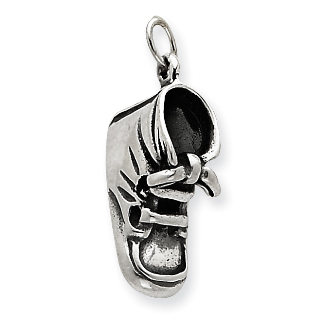 Sterling Silver Antiqued Baby Shoe Pendant
