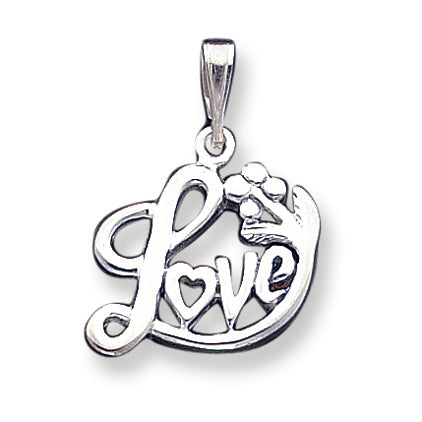 Sterling Silver Antiqued  Love Pendant