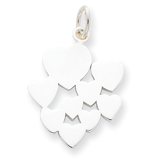 Sterling Silver Heart Cluster Charm