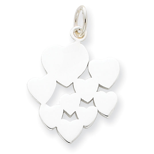 Sterling Silver Heart Cluster Charm