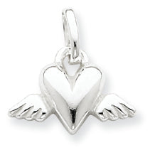 Sterling Silver Heart w/Wings Charm