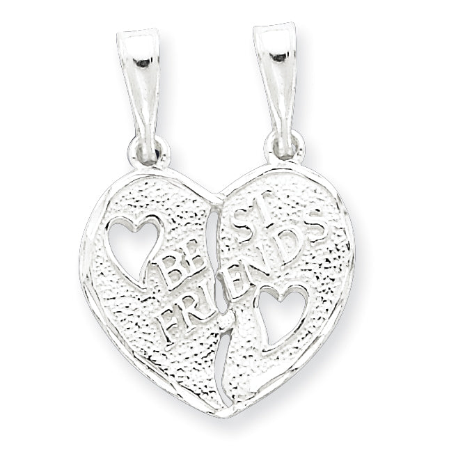 Sterling Silver  Best Friends Break apart Heart