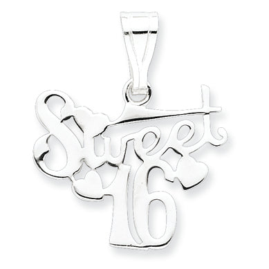 Sterling Silver  Sweet 16 Pendant