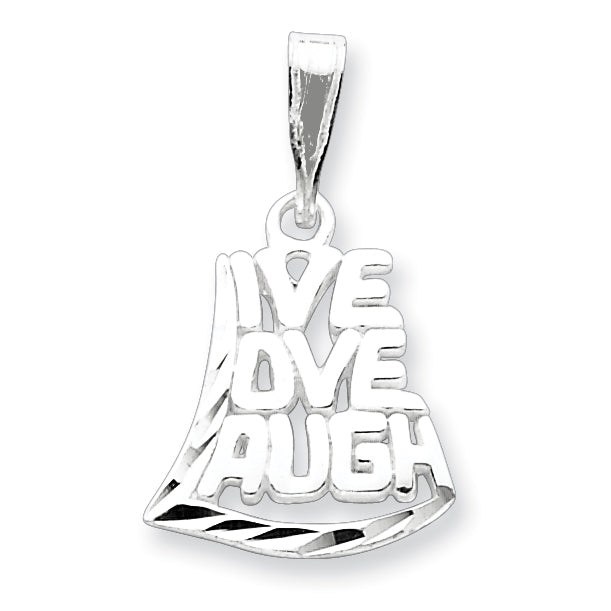 Sterling Silver  Live, Love, Laugh Pendant