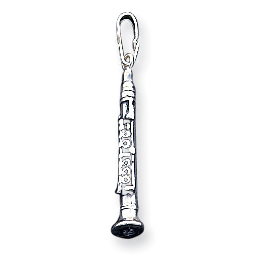 Sterling Silver Antiqued Clarinet Charm
