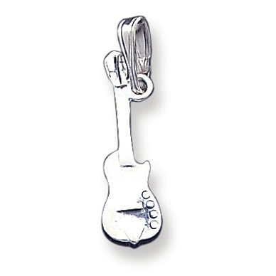 Sterling Silver Antiqued Guitar Charm