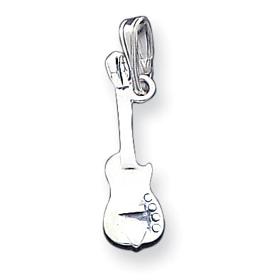 Sterling Silver Antiqued Guitar Charm