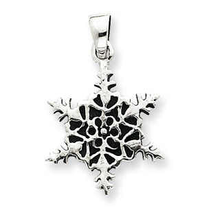 Sterling Silver Antiqued Snowflake Pendant