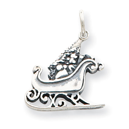 Sterling Silver Antiqued Sleigh Charm